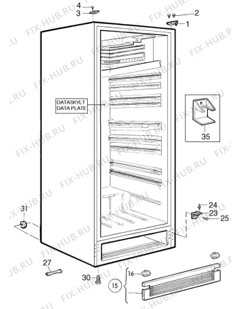 Взрыв-схема холодильника Electrolux RP1205G - Схема узла C10 Cabinet